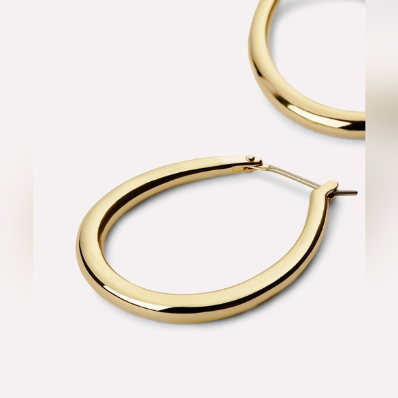 Ana Luisa Cuidado Hoop Earrings - 14k Gold - Picture 2 of 5